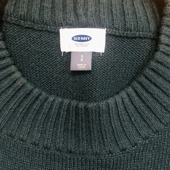 Old Navy green crew neck scalloped bottom sweater, SP - Picture 4 of 5